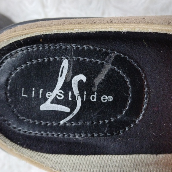 Life Stride Dusty Tan Suede Leather Upper Almond Toe Low Heel Slip On Mule Shoe - Picture 14 of 16